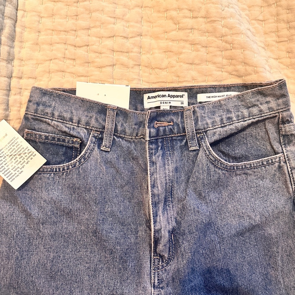 High-Waist Purple Wash Jeans American Apparel